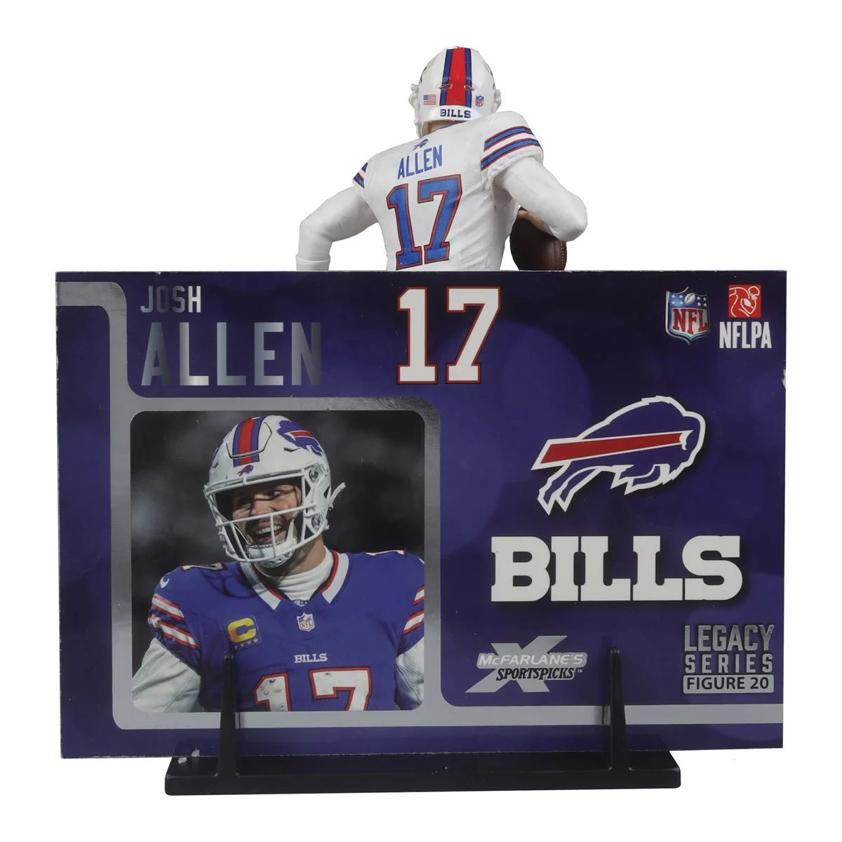 Josh Allen (White Jersey) Platinum Chase - Buffalo Bills NFL SportsPicks 2024 Posed Figure