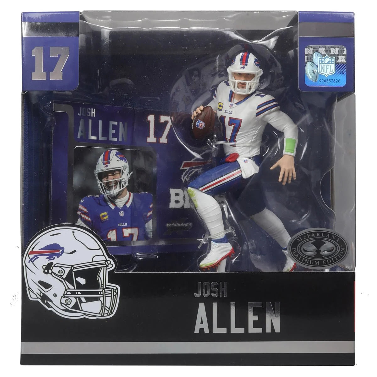 Josh Allen (White Jersey) Platinum Chase - Buffalo Bills NFL SportsPicks 2024 Posed Figure