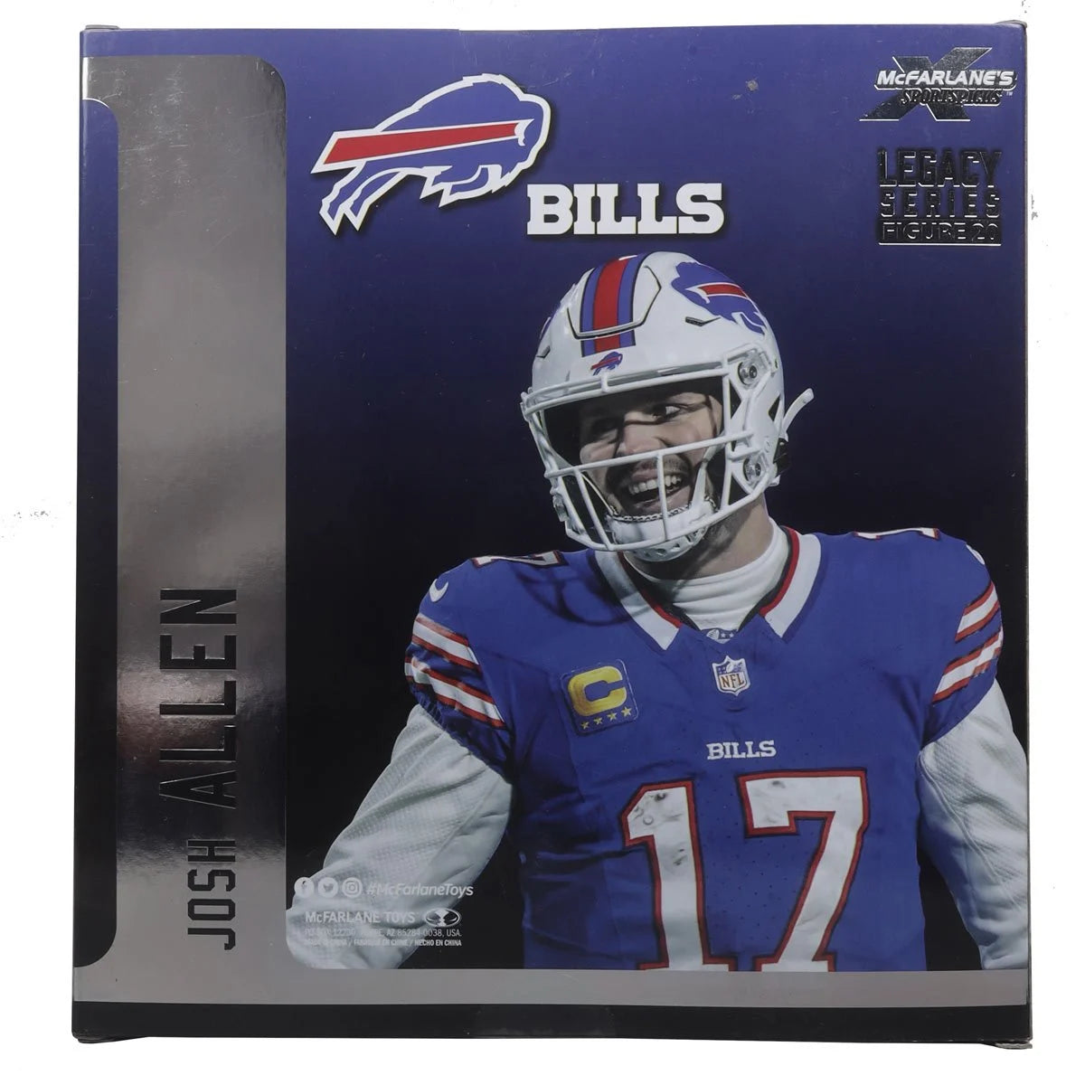 Josh Allen (White Jersey) Platinum Chase - Buffalo Bills NFL SportsPicks 2024 Posed Figure