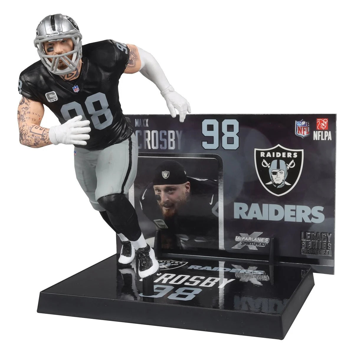 Maxx Crosby (Black Jersey) - Las Vegas Raiders NFL SportsPicks 2024 Posed Figure