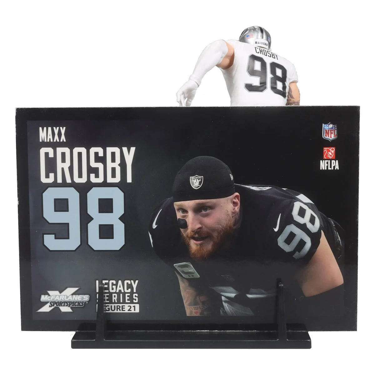 Maxx Crosby (White Jersey) Platinum Chase - Las Vegas Raiders NFL SportsPicks 2024 Posed Figure