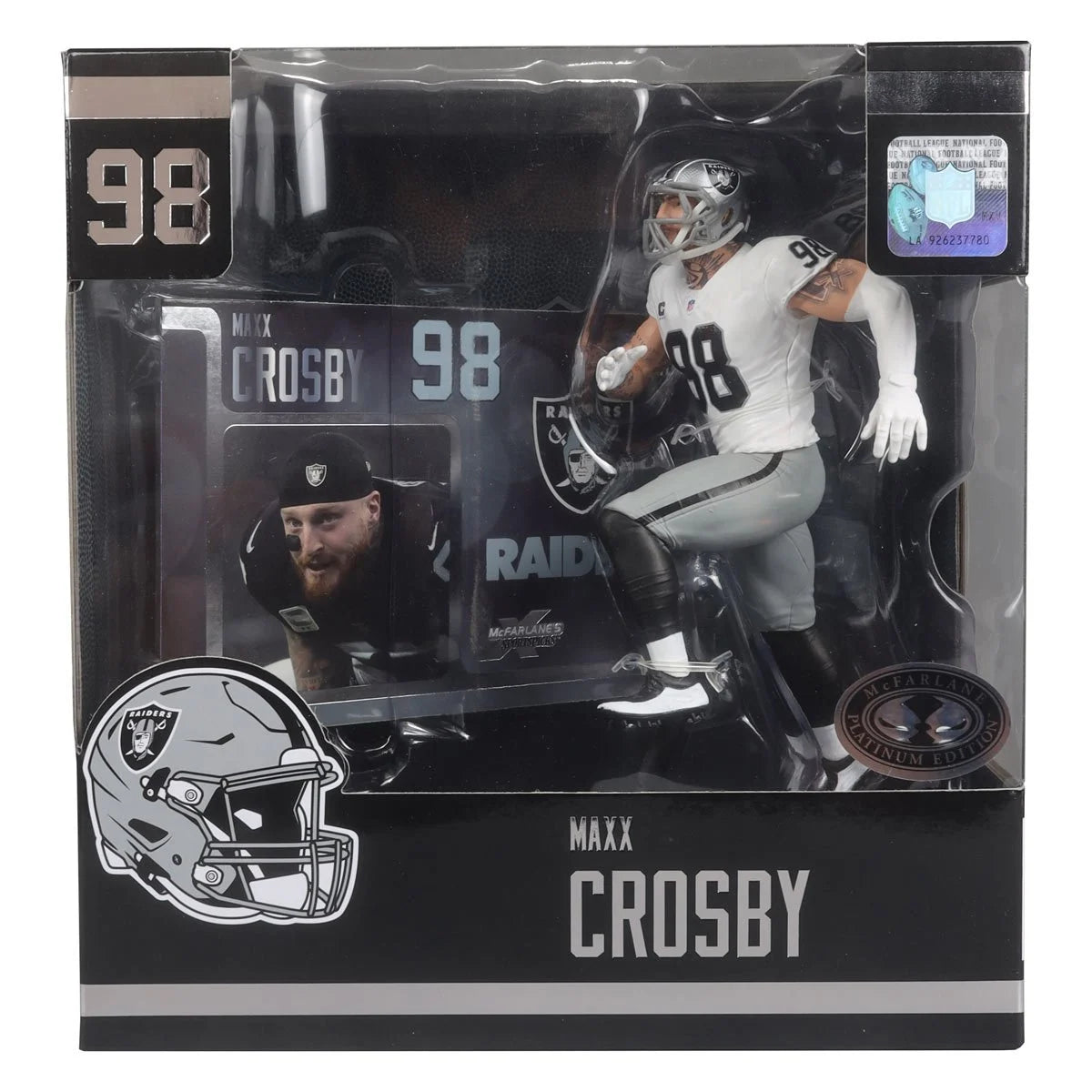 Maxx Crosby (White Jersey) Platinum Chase - Las Vegas Raiders NFL SportsPicks 2024 Posed Figure