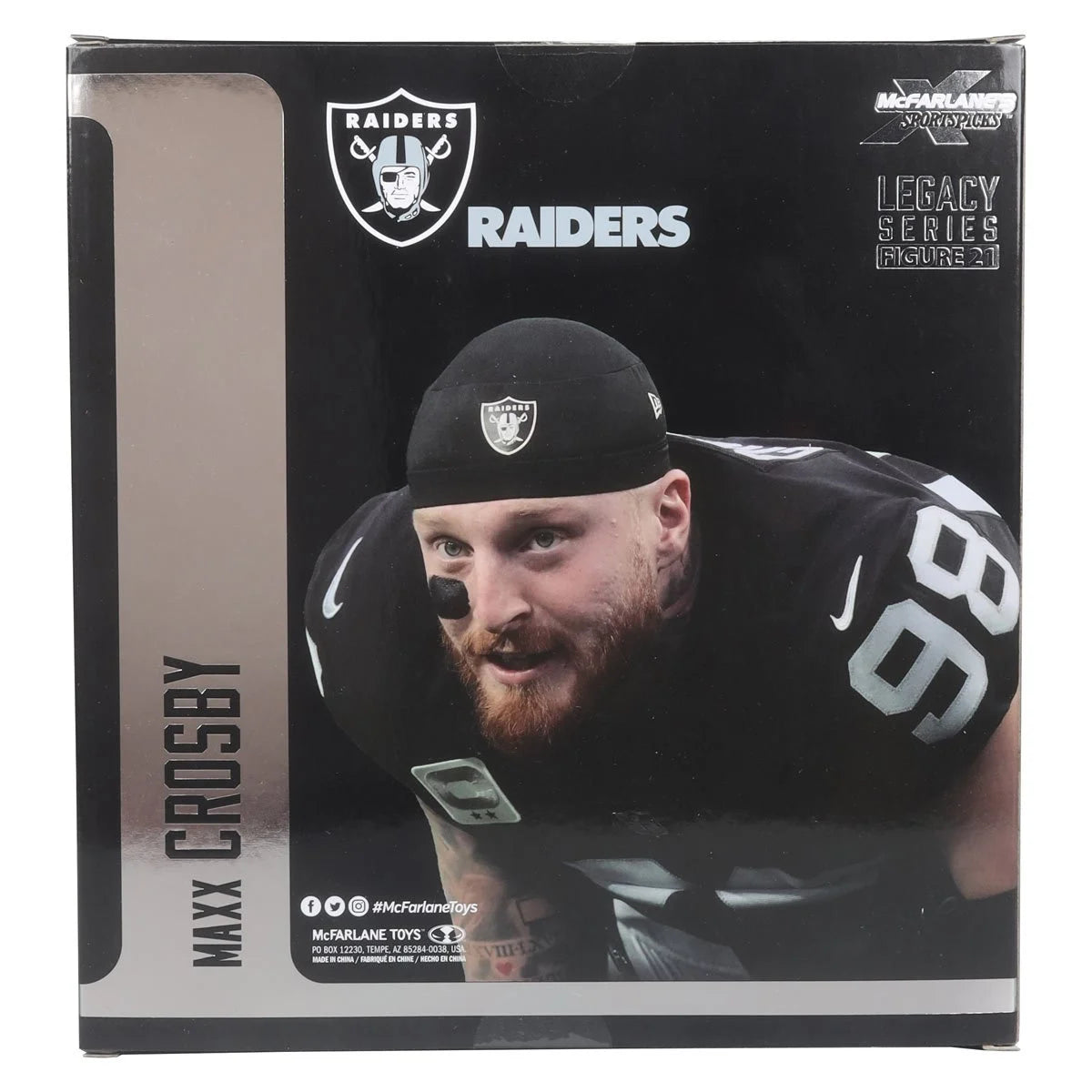 Maxx Crosby (White Jersey) Platinum Chase - Las Vegas Raiders NFL SportsPicks 2024 Posed Figure