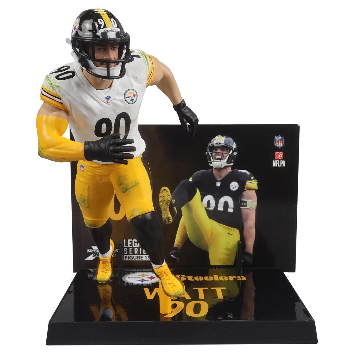 TJ Watt (White Jersey) Platinum Chase - Pittsburgh Steelers NFL SportsPicks 2024 Posed Figure