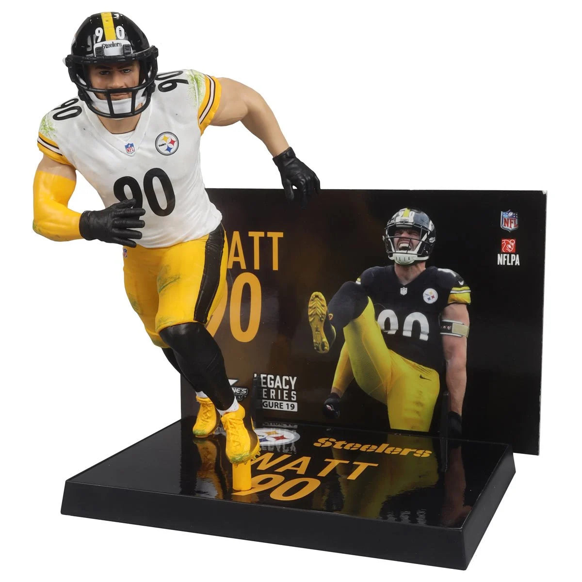 TJ Watt (White Jersey) Platinum Chase - Pittsburgh Steelers NFL SportsPicks 2024 Posed Figure