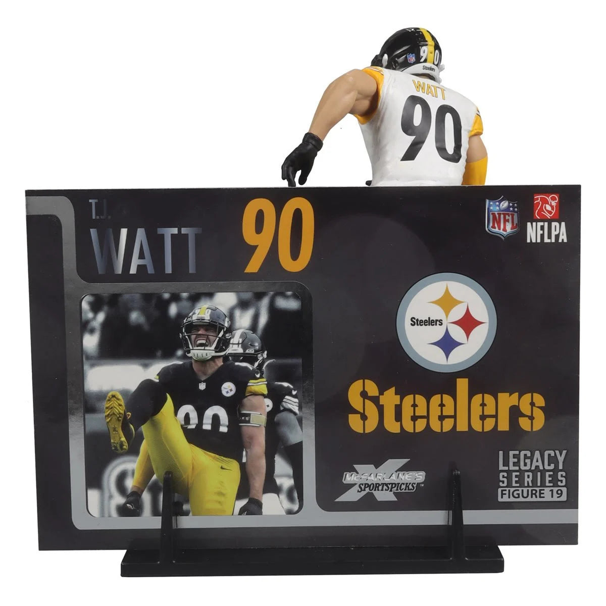 TJ Watt (White Jersey) Platinum Chase - Pittsburgh Steelers NFL SportsPicks 2024 Posed Figure