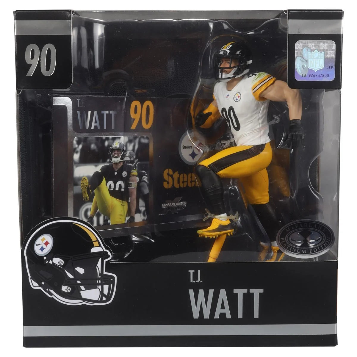 TJ Watt (White Jersey) Platinum Chase - Pittsburgh Steelers NFL SportsPicks 2024 Posed Figure