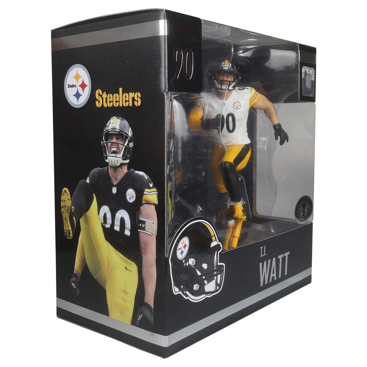 TJ Watt (White Jersey) Platinum Chase - Pittsburgh Steelers NFL SportsPicks 2024 Posed Figure